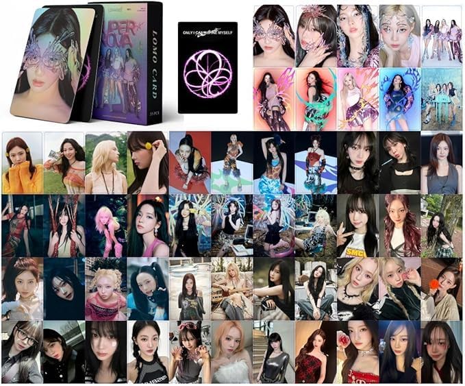 Aespa Photocards ‘Armageddon’ Collections 55 Pcs New Album New song 'Supernova' KARINAGISELLE WINTER NINGNING aespa Photocards Kpop Postcards (Laser Version), 8.6*5.7cm