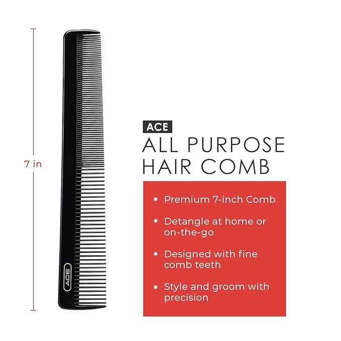 Peine para cabello Goody ACE negro 7 pulgadas miniatura 2
