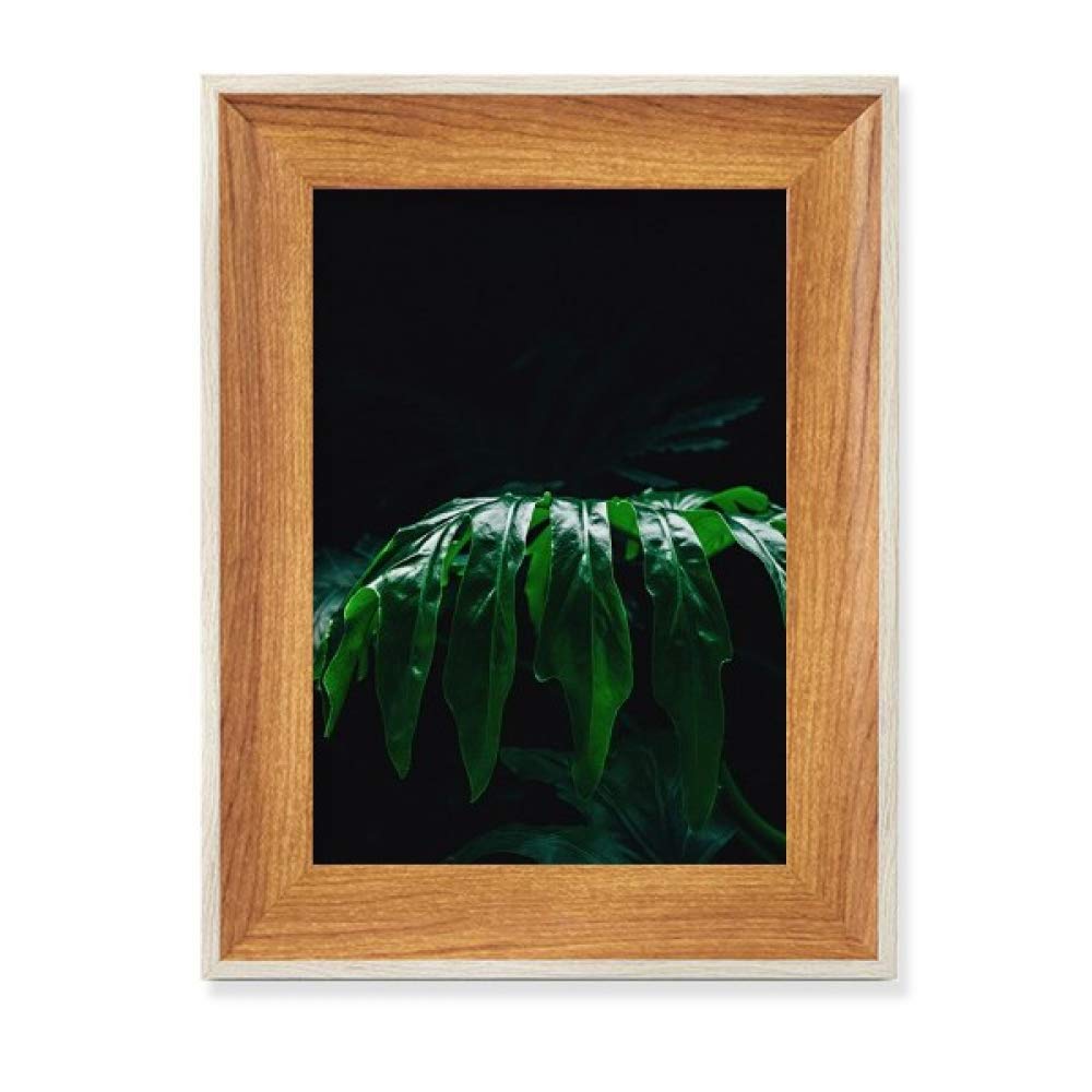 Cadre de photo en bois avec photo nature de plante pour bureau élégant