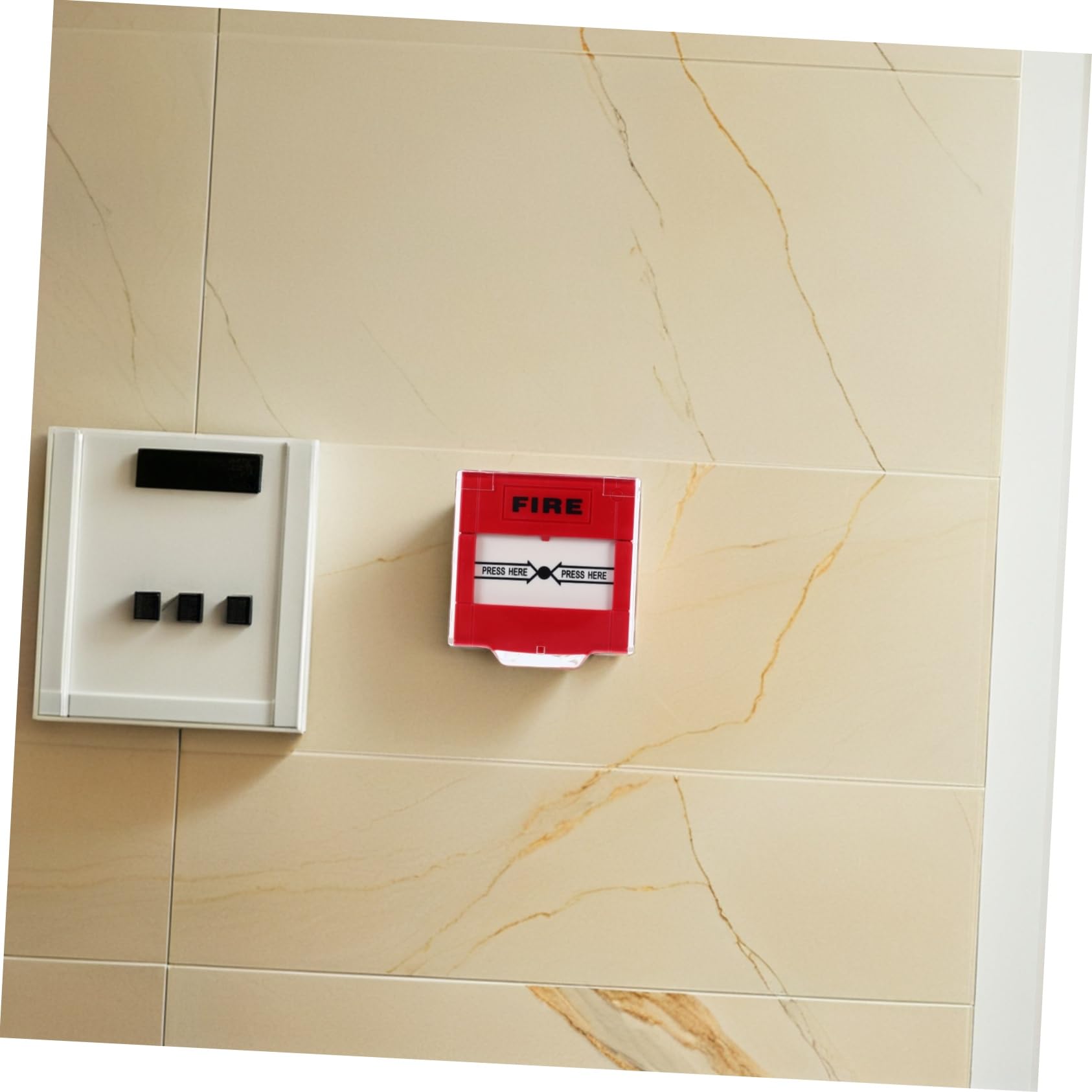 Botón de Alarma contra Incendios Manual, 2 Piezas, Rojo | Plástico, Compatible Sirena o Panel de Aviso, para Espacios Públicos y Oficina