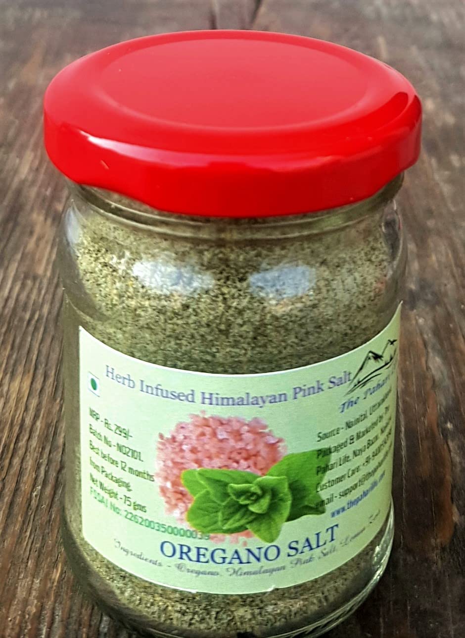 The Pahari Life/Oregano Infused Himalayan Pink Salt/Sil pisi noon/loon/Organic Herbal Salt / 75 grams/Rs. 249/-