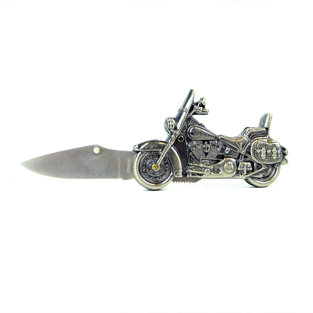 Hawk Motorcycle 440 Stainless Steel Folding Pocket Knife,Silver
