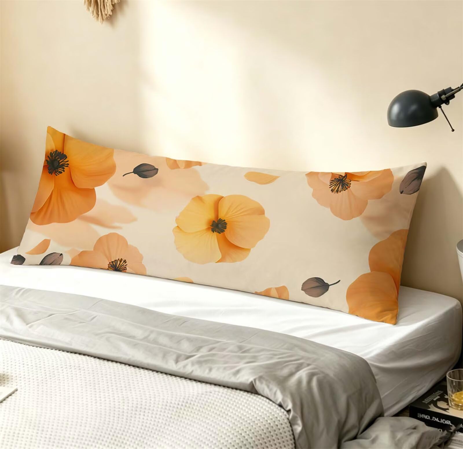 Fodera Cuscino 50 x 150 cm, Arancione-11 Velluto Copricuscini Letto, | con Invisibile Cerniera, Morbida e Traspirante, per biancheria da letto, divano, hotel, chi dorme sul fianco Semplice j-81