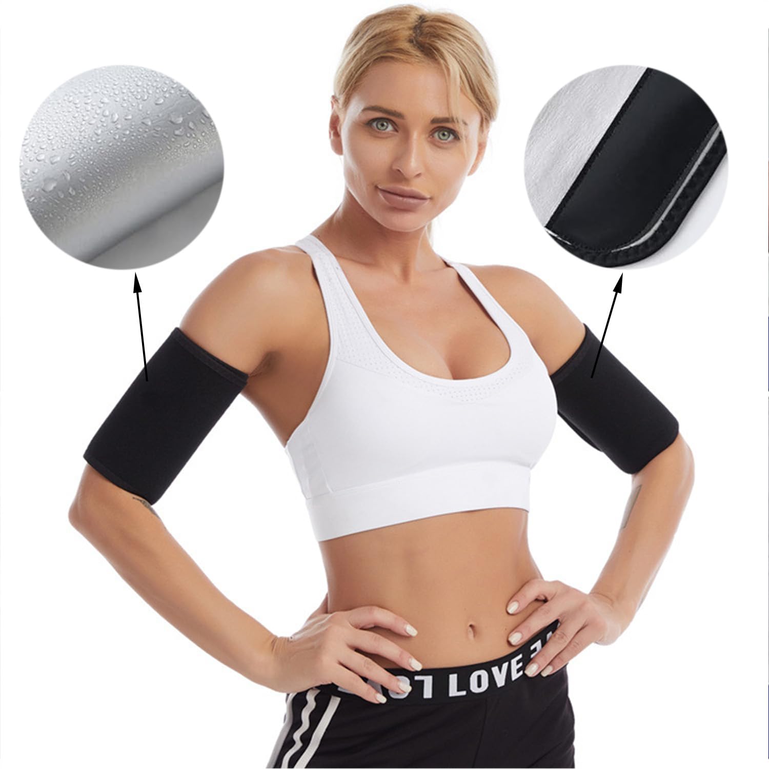 Fascia Braccio Dimagrante Regolabile per Sauna e Allenamento Sportivo - 2 Pezzi