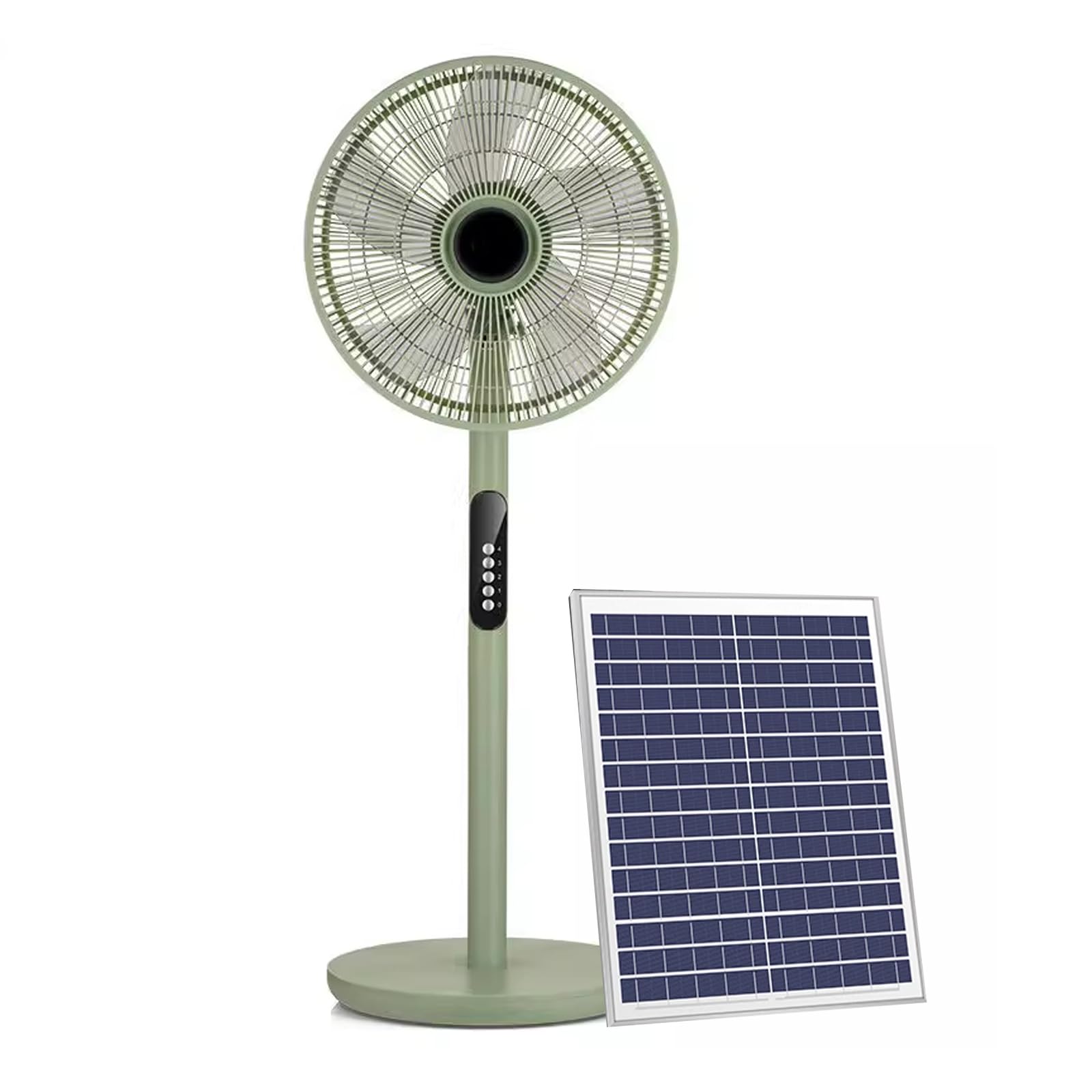 SaryEdge 16" Automatic Oscillating 5 Blades Standing Pedestal Fan with Solar Panel, Solar Fan for Outing,Blackout,