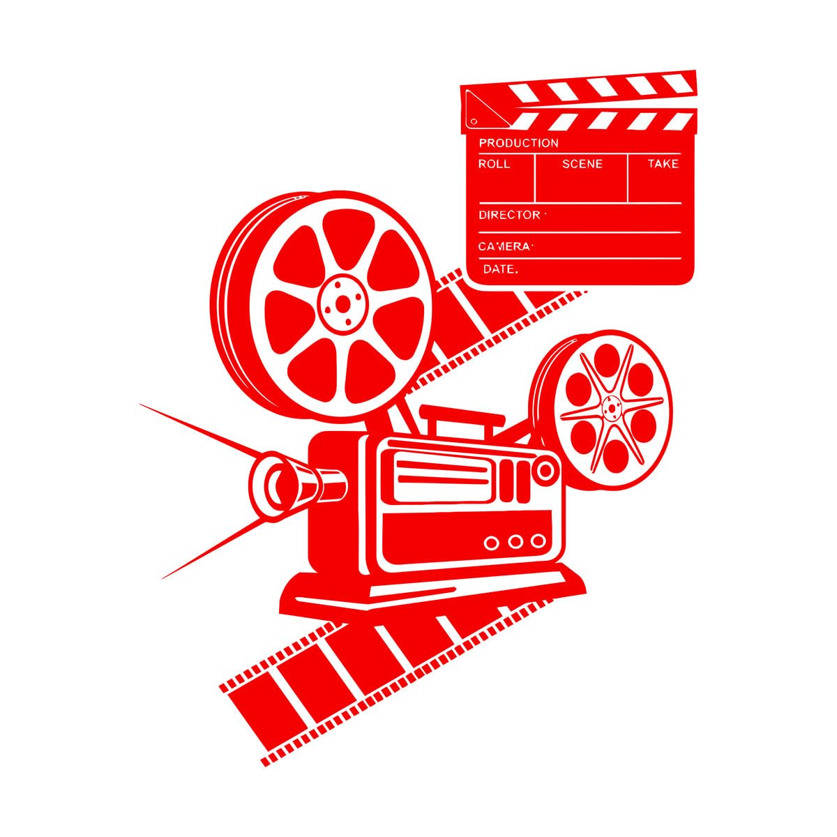 Camera Cinema Movie Hollywood Wall Decals 54x69.8cm Easy Installation Large red
