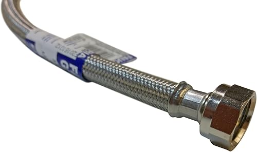 Miniatura 3 de Eastman 20 Supply Line Conectores de grifo largos de acero flexible 2 Pack 12 FIP x 38 Comp