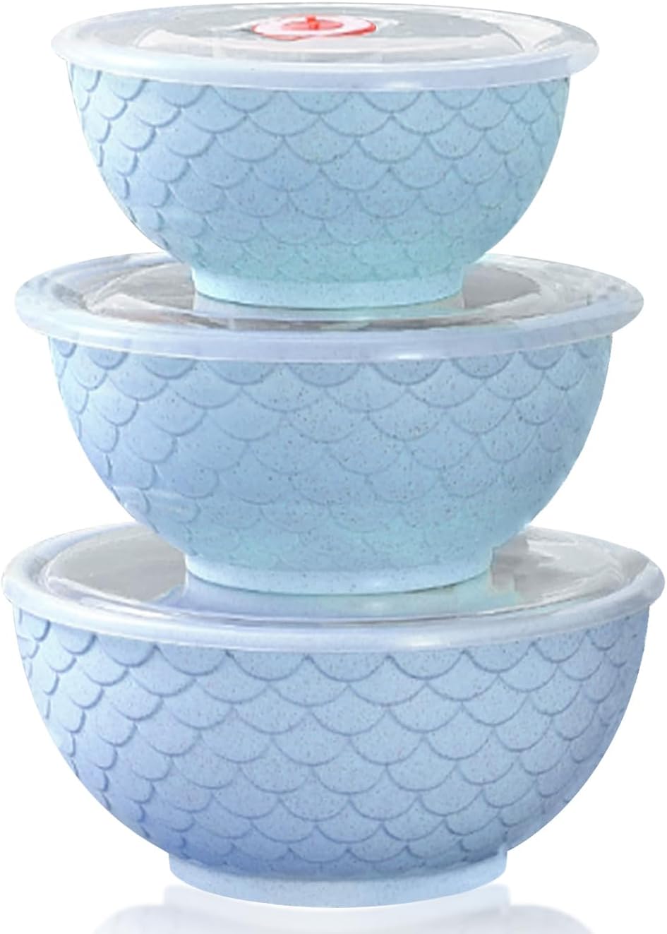 SIHKO Wheat Straw Bowls with Vented Lids, Mixing Bowls with