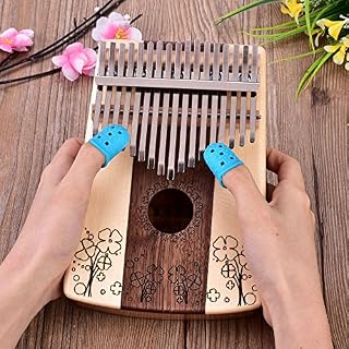 17 clés piano à pouce Kalimba, pouce piano 17 ton instrument de musique jouet avec outil sac autocollant – Image 2