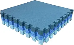 Kit 8 Tatame Tapete Loja da Maria EVA 50x50x2cm 20mm Tons de Azul