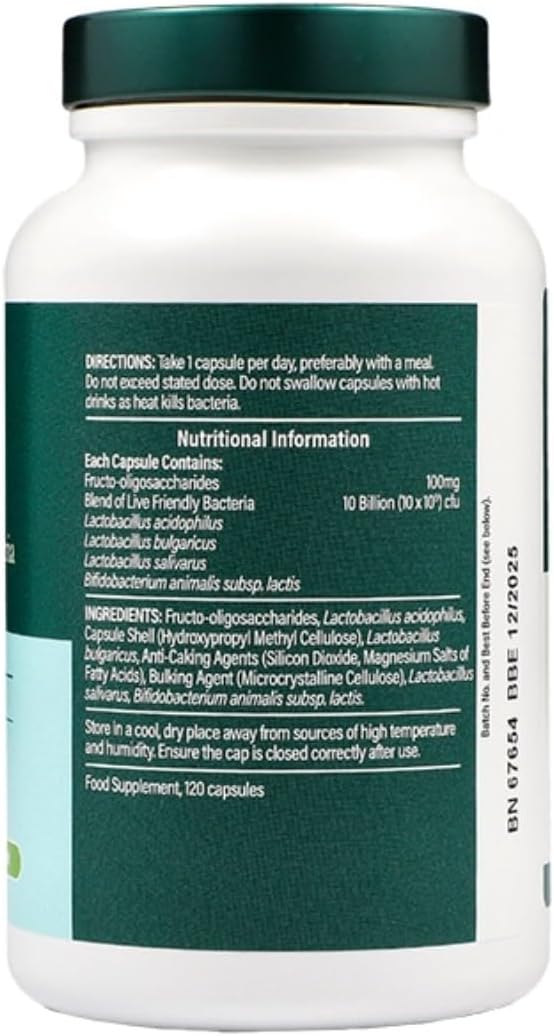 Holland and Barrett 10 Billion Live Friendly Bacteria with Acidophilus, Vegan, 120 Capsules