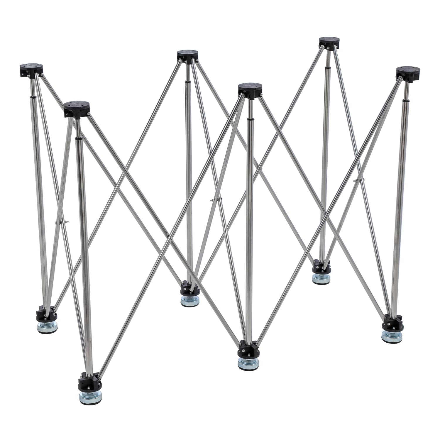 TOPWAY Portable Folding Workstand Telescopic 116x61x72cm, 600kg Loading Capacity, Stainless Steel, Adjustable Height, Tile Slab Wood Working Worktop Construction Table Workbench Sawhorse Support