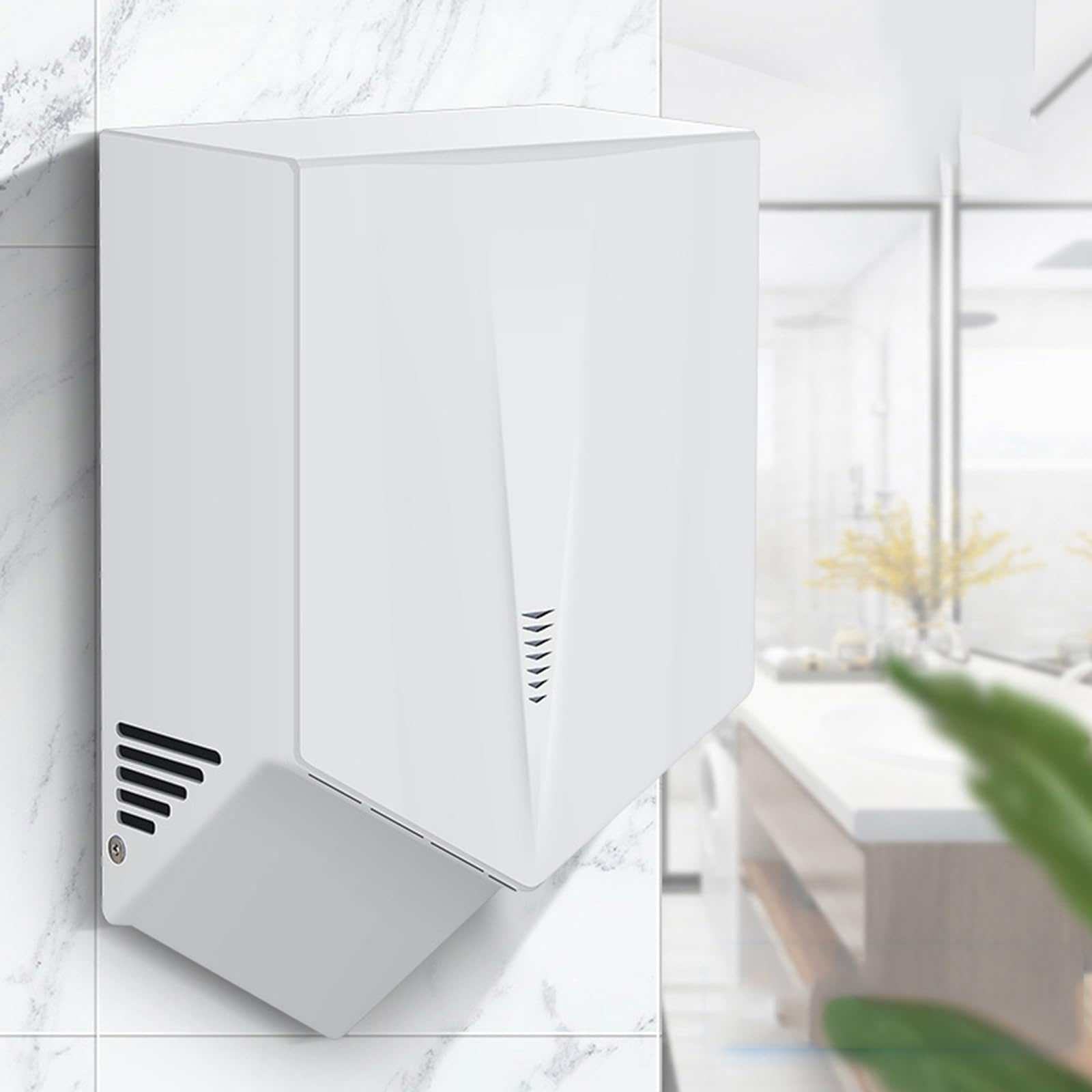 Automatic Electric Hand Dryer, 1500W High Efficiency Wall Mounted Commercial Hand Dryer Energy Saving Low Noise for Office, Restaurant, Mall &amp; Restrooms &amp; Bathrooms, 6-10 Seconds to Dry(White)