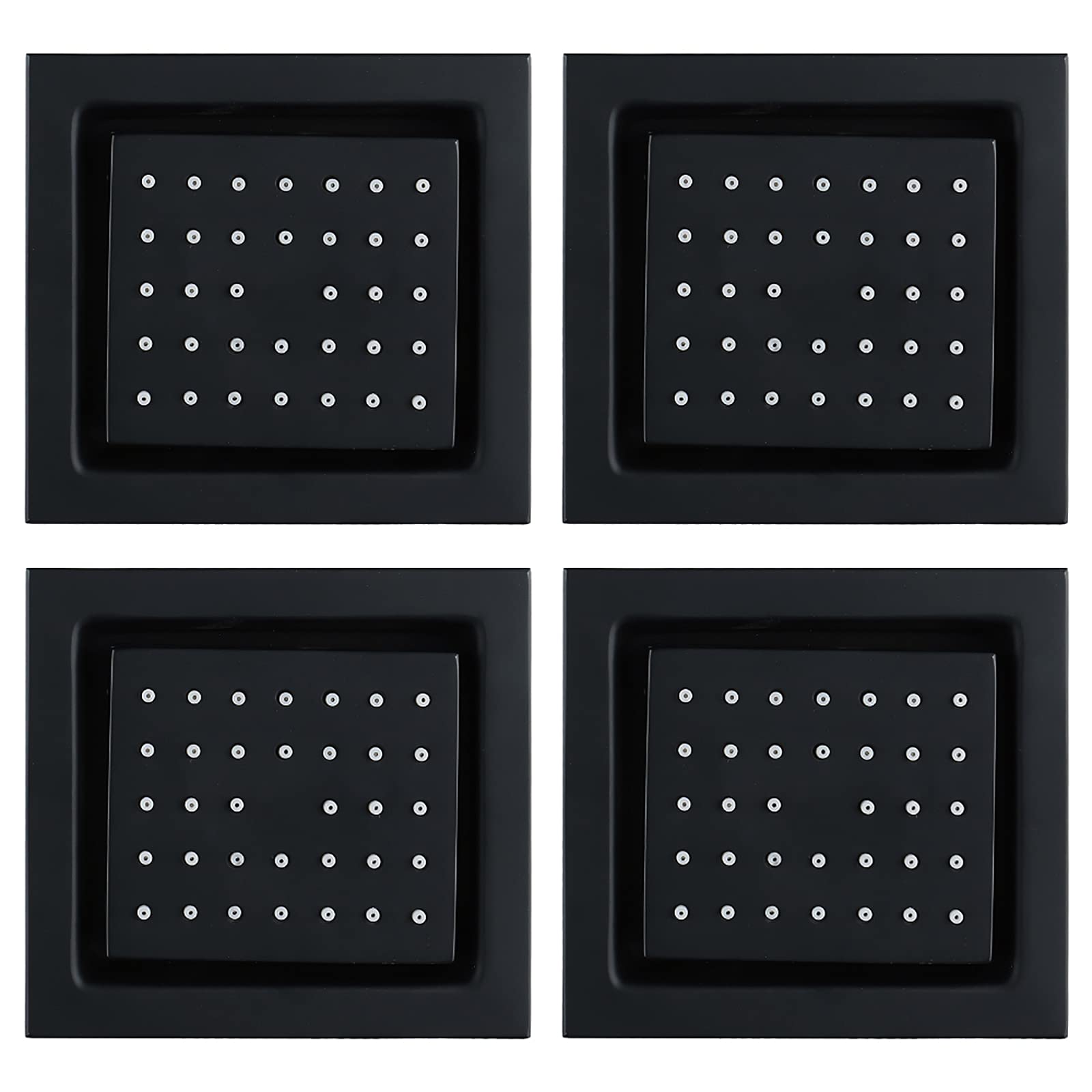 Regulowana czarna głowica prysznicowa z dyszami – naścienna mosiężna głowica prysznicowa do ciała, 120 x 130 mm, 4 sztuki – ulepszona łazienka przypominająca spa dla doskonałego relaksu