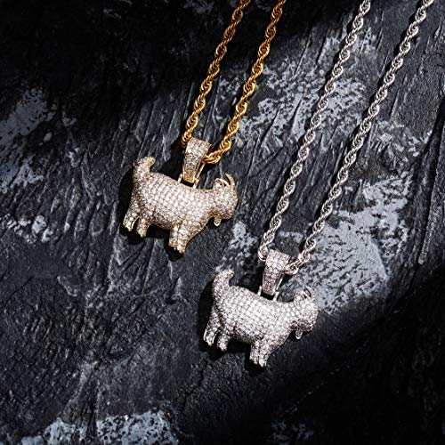 TOPGRILLZ Goat Chain Gold Necklace for Men Eagle Chain Rope Iced out Cubic Zirconia 14K Gold Plated Stainless Steel Necklace 24" Birthday Gifts - Image 4