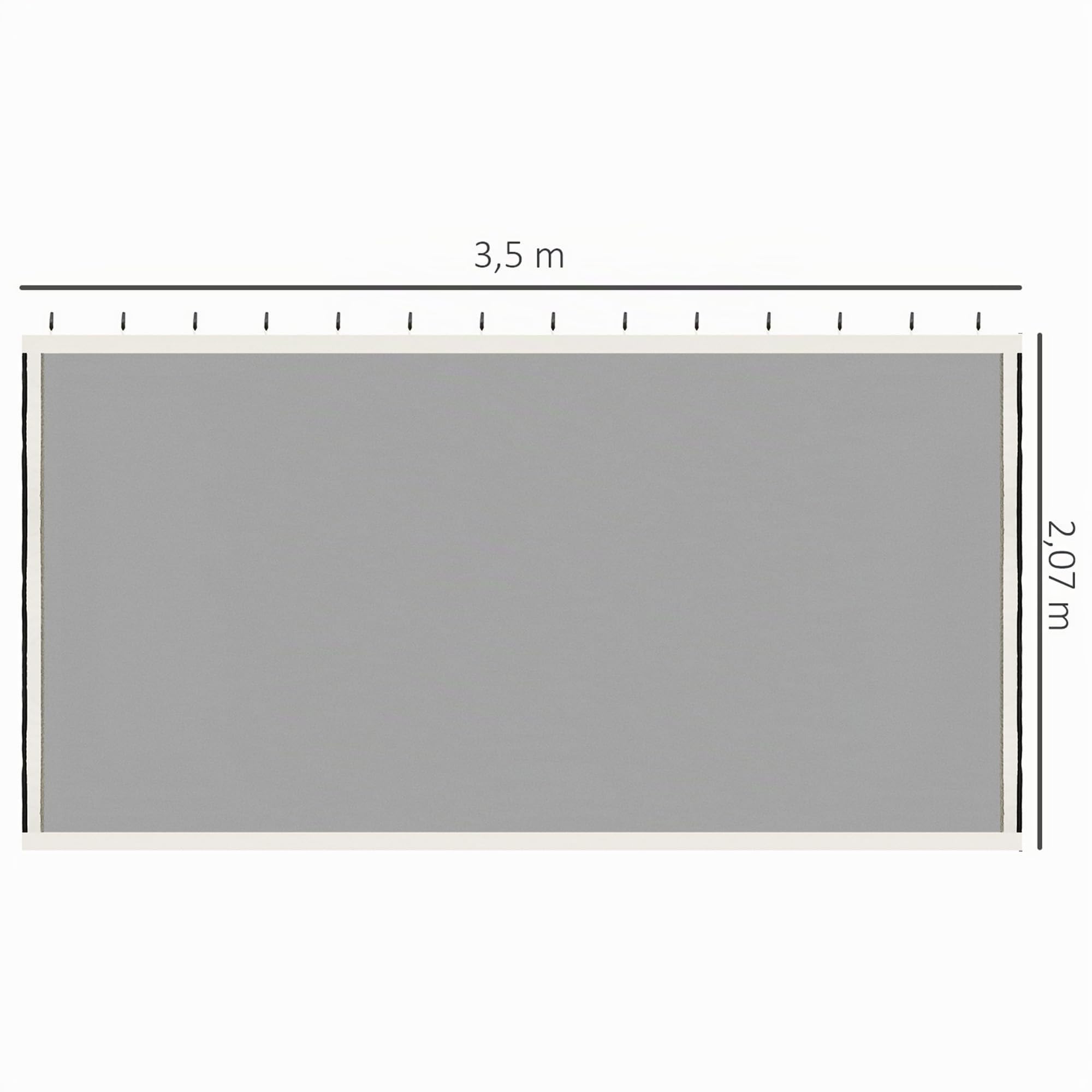 Outsunny Zanzariere per gazebo barnum 3 x 4 m - set di 4 zanzariere con cerniera + ganci di fissaggio - poliestere nylon
