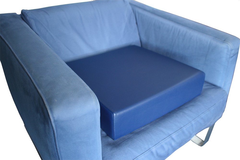 luplus XL Cojín ortopédico de asiento 43 x 43 x altura 10 cm skai, los rieles de color azul