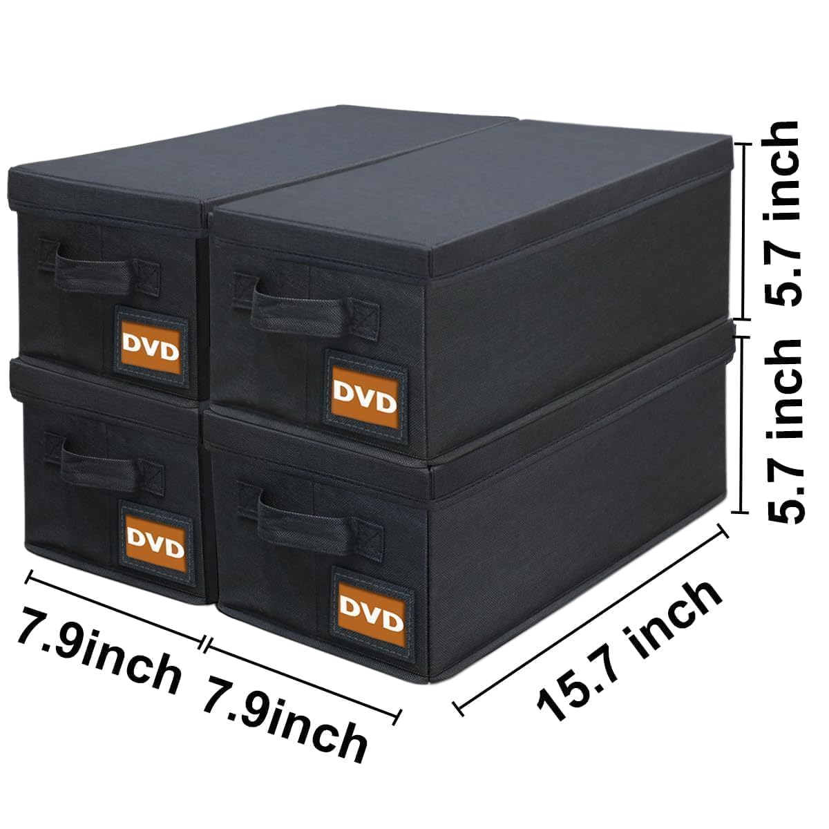 Salajory DVD Storage Boxes - 4 Pack DVD Case Holder Organizer