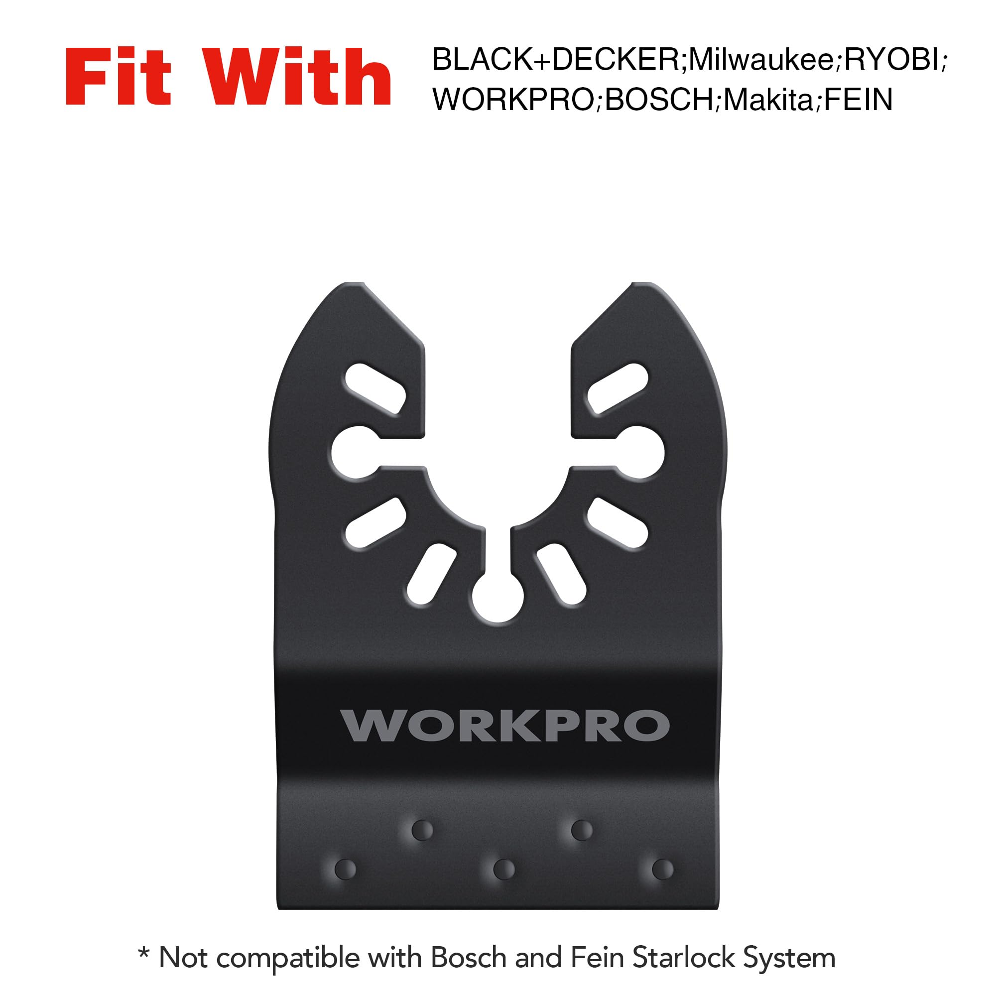 WORKPRO Multifunctionele gereedschapsschijven 10 stuks, Bi-metaal materiaal oscillerende gereedschapsschijven, oscillerende accessoires voor metaal, hout, kunststof, geschikt voor BOSCH, FEIN WORKPRO Multifunctionele gereedschapsschijven 10 stuks, Bi-metaal materiaal oscillerende gereedschapsschijven, oscillerende accessoires voor metaal, hout, kunststof, geschikt voor BOSCH, FEIN