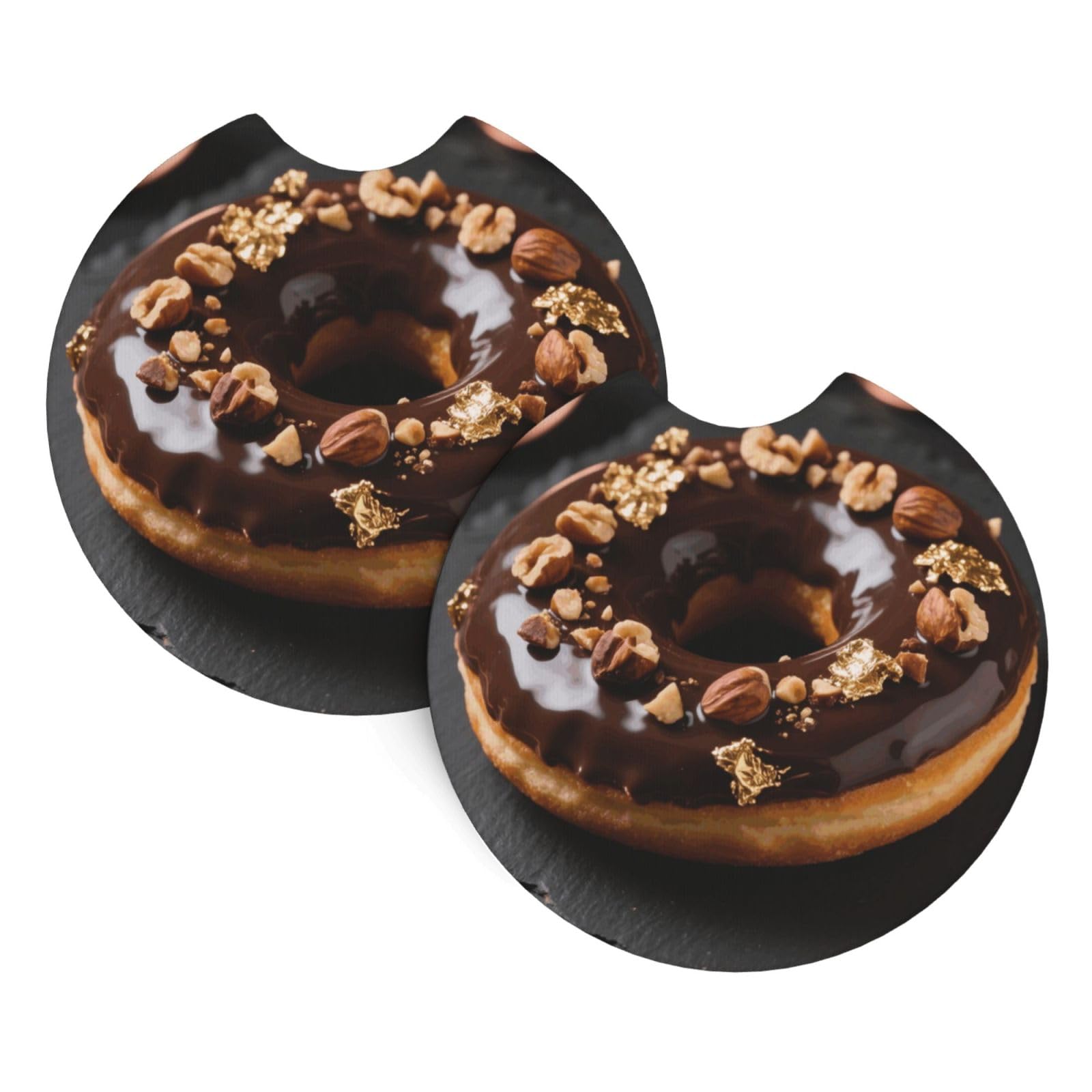 2 Pack Car Coaster for Cup Holders Donut Car Cup Coaster 2.7" Neoprene Non-Slip Automotive Cup Mat Universal Auto Car Interior Accessories for Women Men Cup Pad