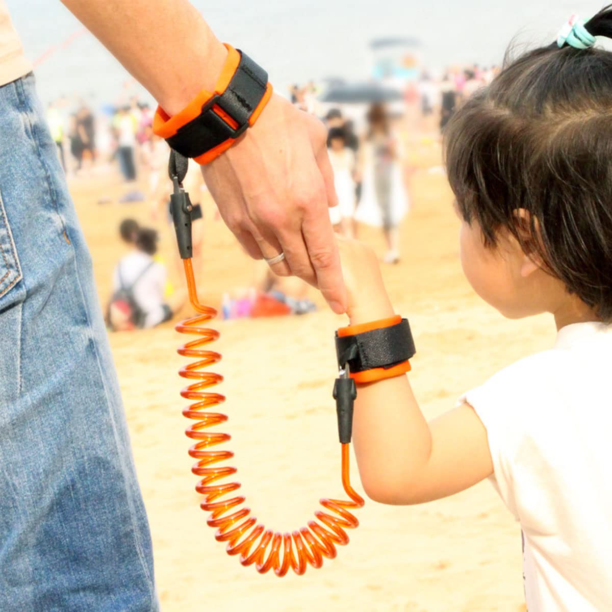 Harnais Anti-perte Enfant - Bracelet Avec Laisse Extensible 2 M, Bleu, Confortable Et Sécuritaire