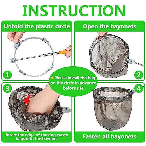 Image of BARKIE Dog Poop Catcher with 120 Bags - 52 inch Extendable Handle, No Cleaning Required After Use, No Residue Left Behind, Lightweight and Portable, Stainless Steel Construction, Ideal for Small Dogs
