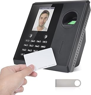 Bisofice F16 Clocking in Machine for Small Business, Employee Time Clock With Face, Fingerprint, RFID and Password Function, Office Punch Clock Machine with IPS Screen & Multi-language