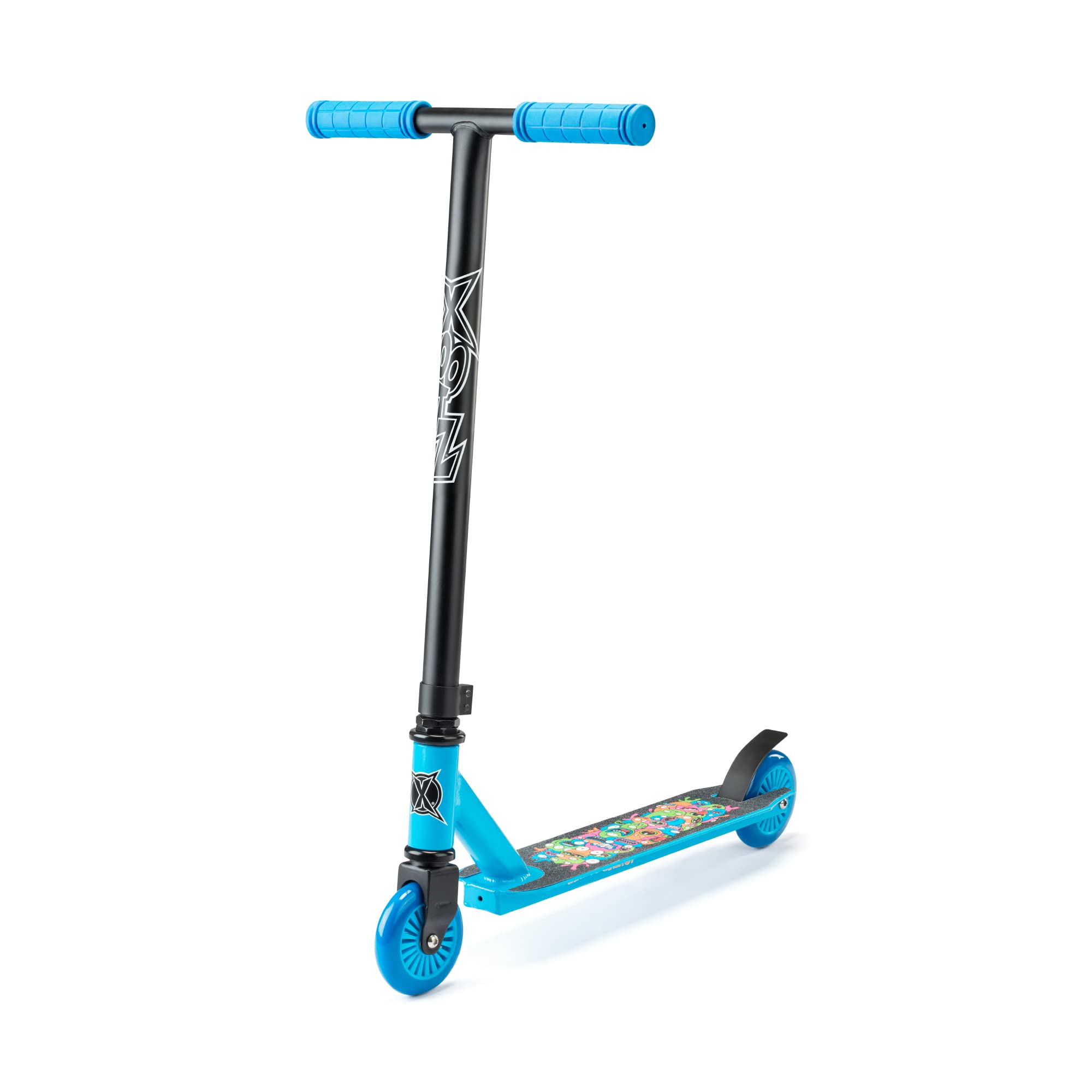 XootzKids Scooter, Boys and Girls Kick Scooter, Entry Level, Children’s Beginner T-Bar Stunt Scooter, Stylish Grip Tape Deck, Ages 5 +, Multiple Colours, One Size