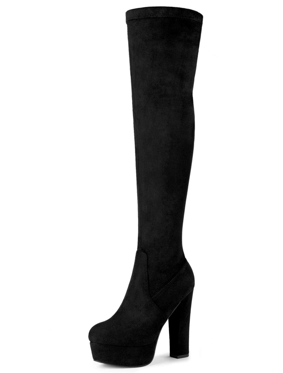 Allegra K Women's Platform Block Heel Over Knee High Boots