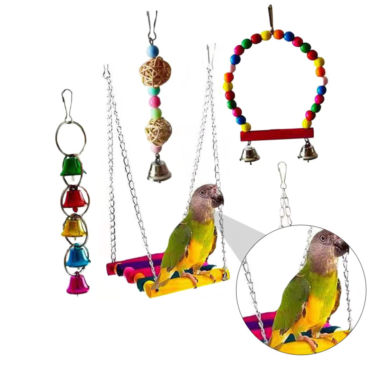 CLISPEED 5 Pièces Jouets Mâcher Perroquet Jouet Créatif Oiseaux Oiseaux Perroquet