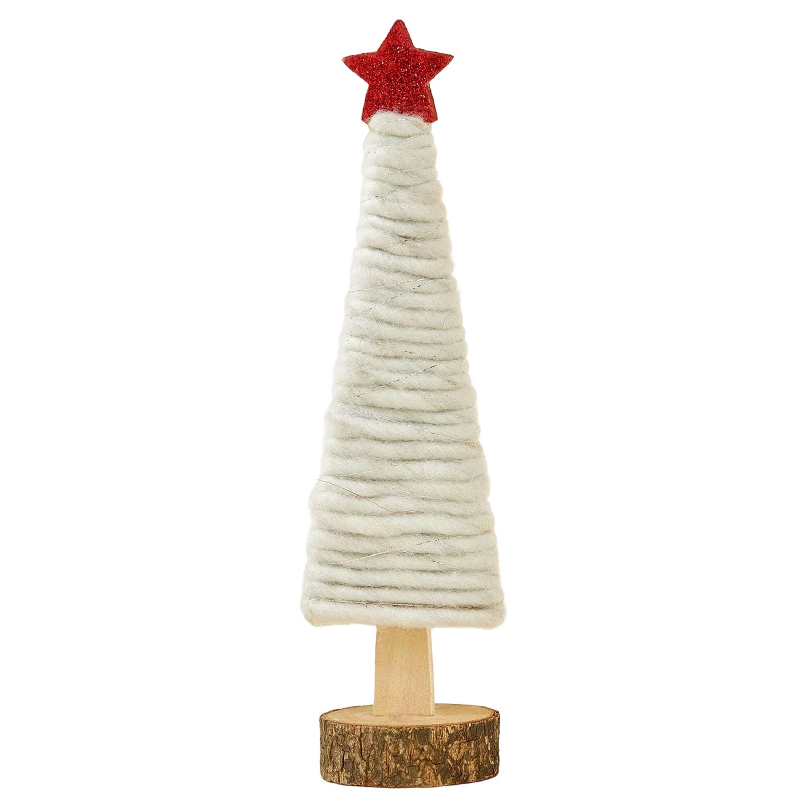 Tsophreniq Felt Reindeer Santa Figure Ornament with Wood Base for Home Mantels Christmas Decoration