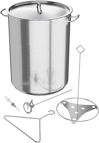 Miniatura 2 de Olla de aluminio para freír pavo de 30 cuartos de galón con tapa y accesorios