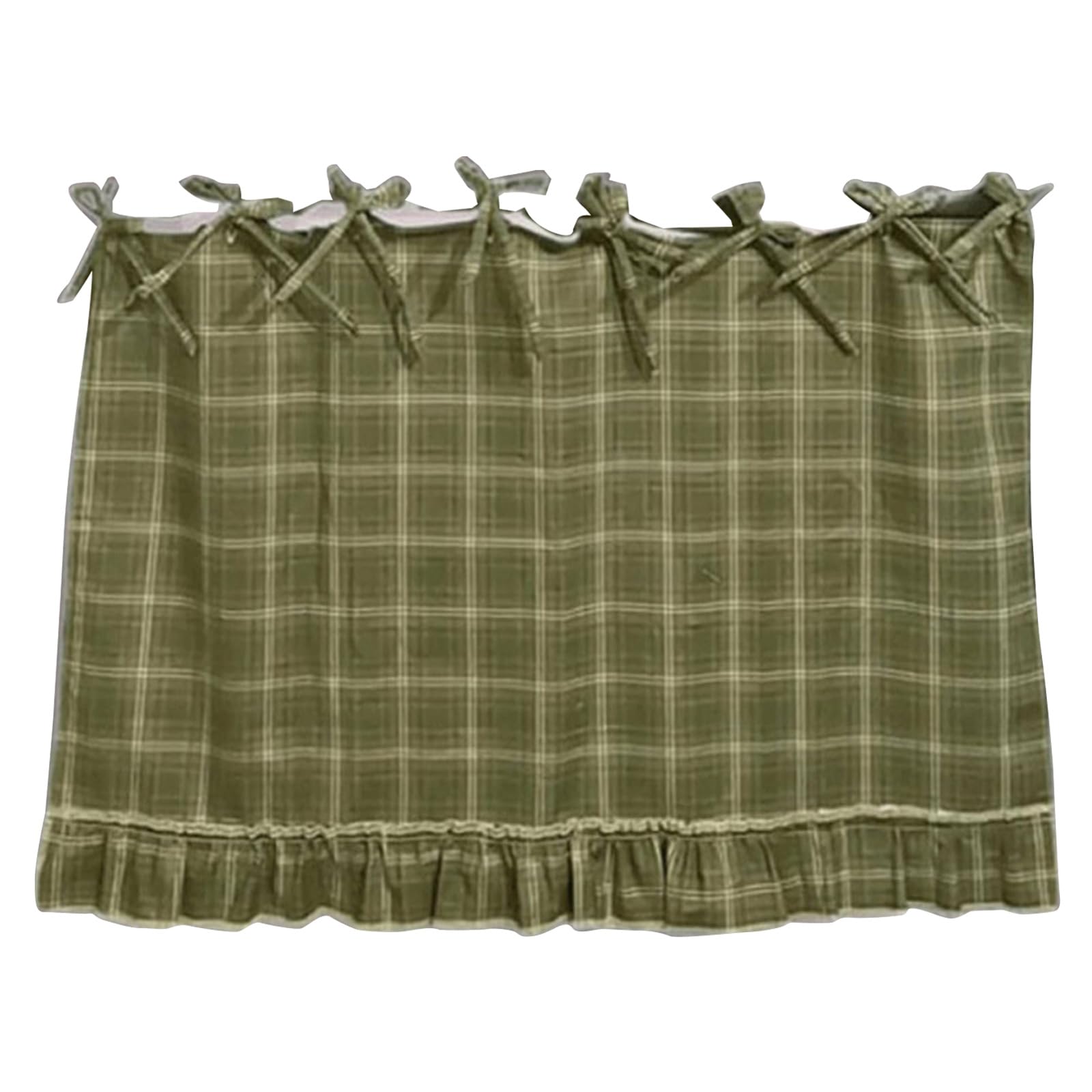 HZBB Fabric Oven Curtain with Ribbon Ties and Ruffled Edges for Dishwashers Under Kitchen Sinks Ruffled Oven Cover