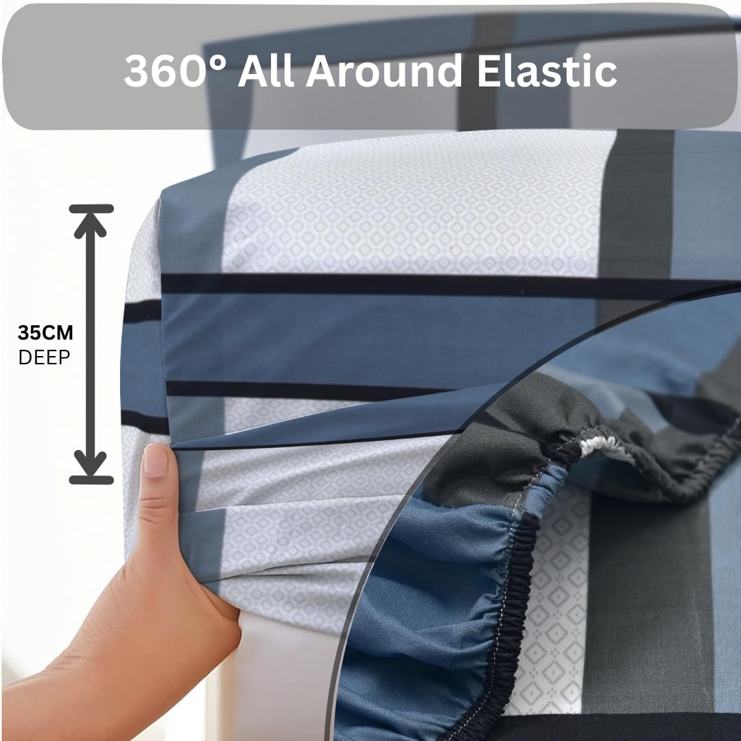 EverSoft Bedding Pack of 2 Super King Fitted Sheets Premium Extra Deep 35cm Pocket Bed Linen Floral Printed Mattress Cover Twin Pack - Image 4