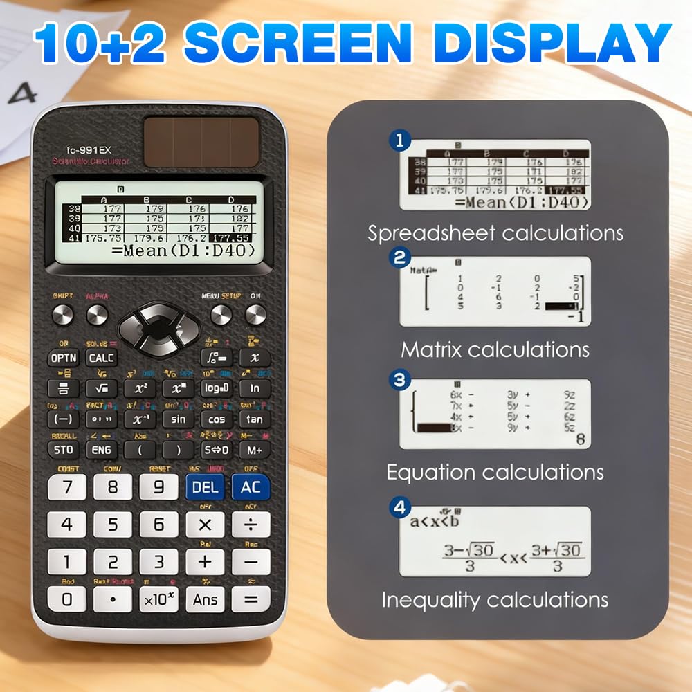 FX-991EX Scientific Calculator, 552 Functions Calculator School Scientific, Scientific Calculator for Secondary School, A Level Maths Calculator for Students, Teachers, Business, School, Office - Image 3
