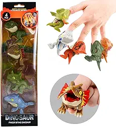 Bebê Dinossauro Articulado Morde Dedo 6x4x8 Cm, 4 Peças