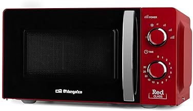Orbegozo Microwave MI 2121, 20 Litre Capacity, 6 Power Levels, Timer, Defrost Programme, 700 W, Red