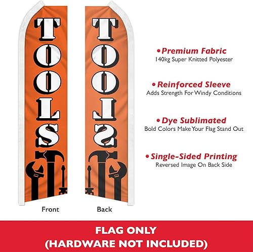Miniatura 2 de Infinity Republic Bandera de publicidad comercial naranja – 11.5 pies x 2.5 pies, perfecta para tiendas de rendimiento, mecánica, reparación de