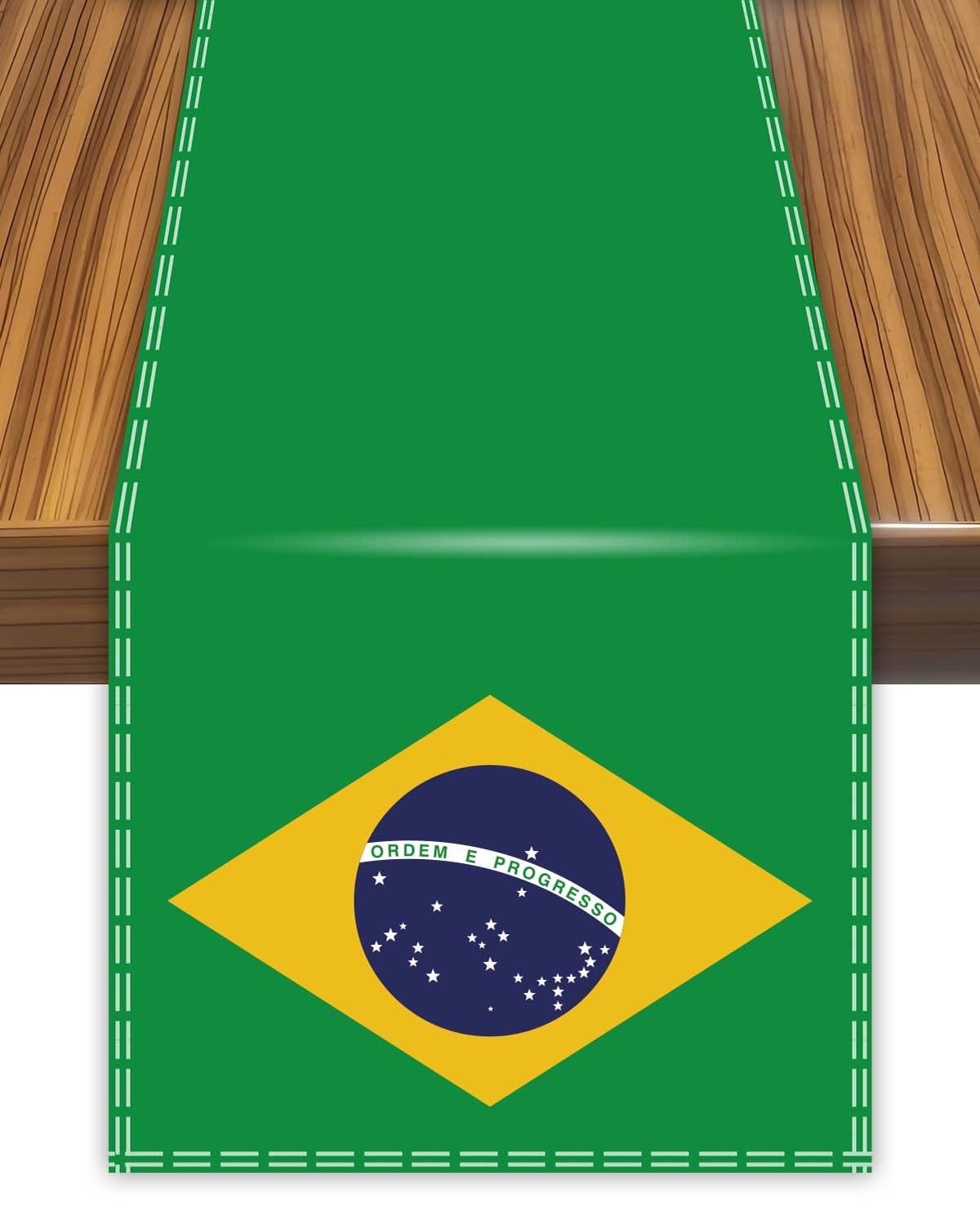 Brazil Table Runner,brazilianbrazilian Flag Tablecolth for Dining Home Decor