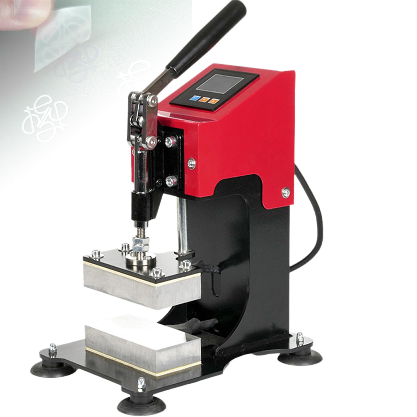 Presse à chaud manuelle 500W et machine hydraulique 6x12cm rouge