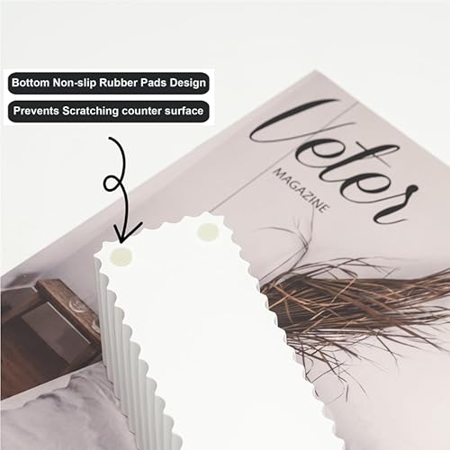 Miniatura 5 de Juego de 2 accesorios de baño con dispensador de jabón acanalado de gran apertura y 3 compartimentos para cepillos de dientes y pasta de dientes,