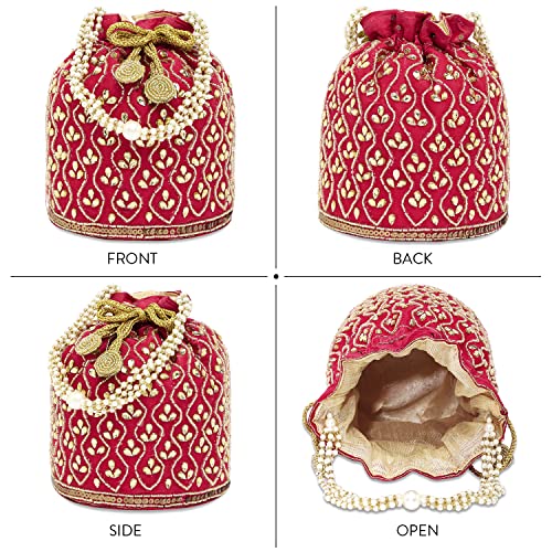 Image of Aheli Potli Bag Gift for Women Handmade Evening Wristlet Handbag Stylish Bridal Purse Fashion Bag