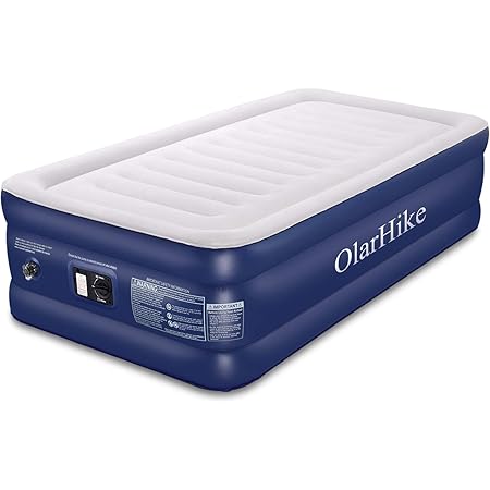 Amazon Olarhike エアーベッド シングル 電動ポンプ内蔵 エアベッド 高反発 極厚 空気ベッド アウトドア 来客 防災 予備 エアーマット 収納バッグと補修シール付き 耐荷重150kg エアマット 185 101 厚さ46cm Olarhike エアーマット エアーベッド