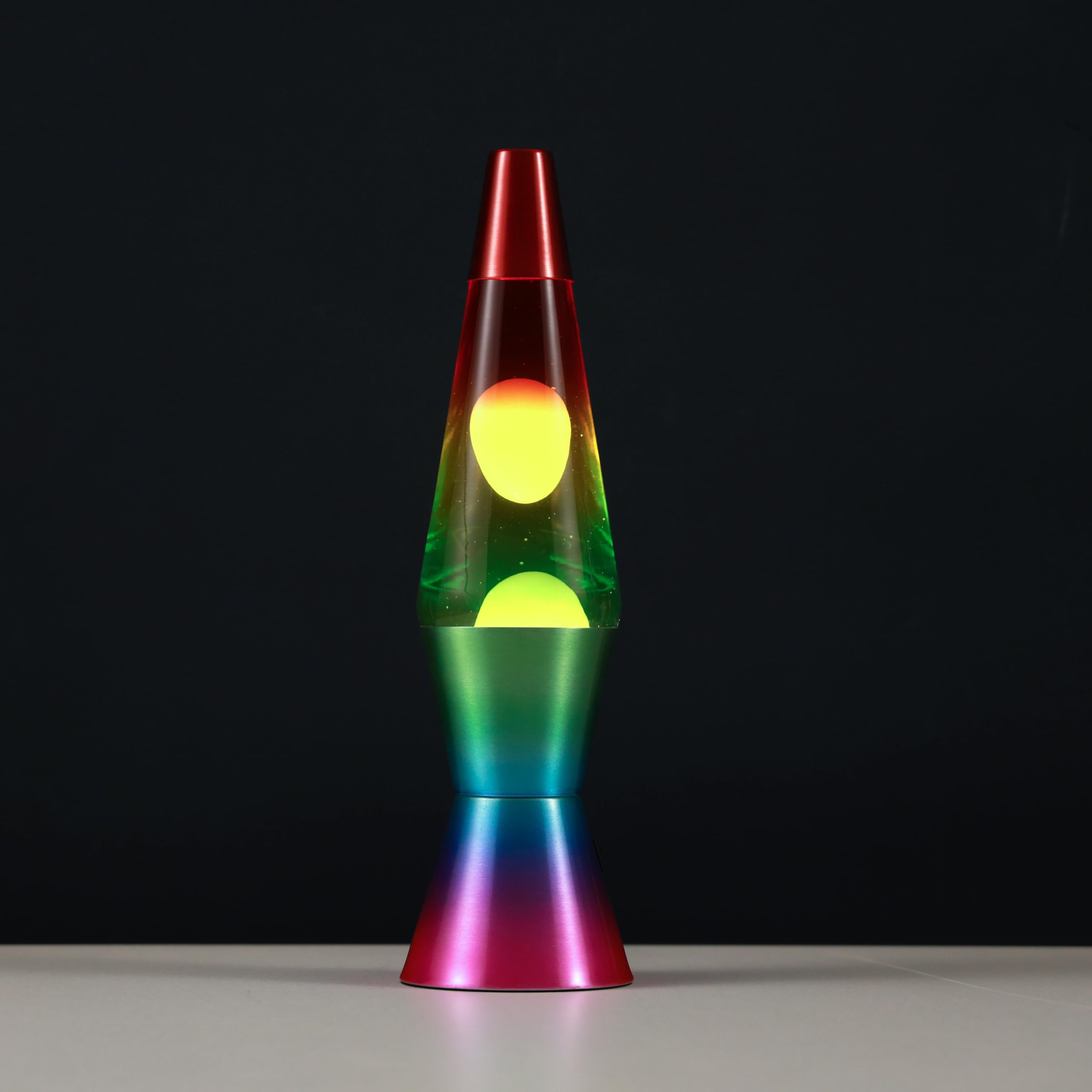 I-TOTAL® - LED-Lavalampe – Modernes Design mit fließendem Blaseneffekt, geringer Energieverbrauch, integriertes LED-Licht, 37 cm (RAINBOW)