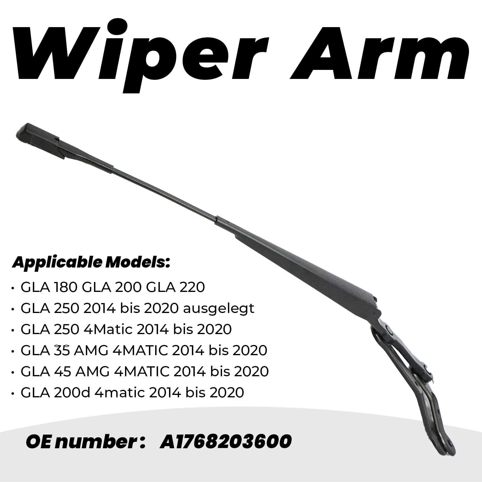 Braccio tergicristallo anteriore destro passeggero per Mercedes GLA 180 200 220 250 2014-2020 250 4Matic 2014-2020 GLA 200d 4matic A1768203600