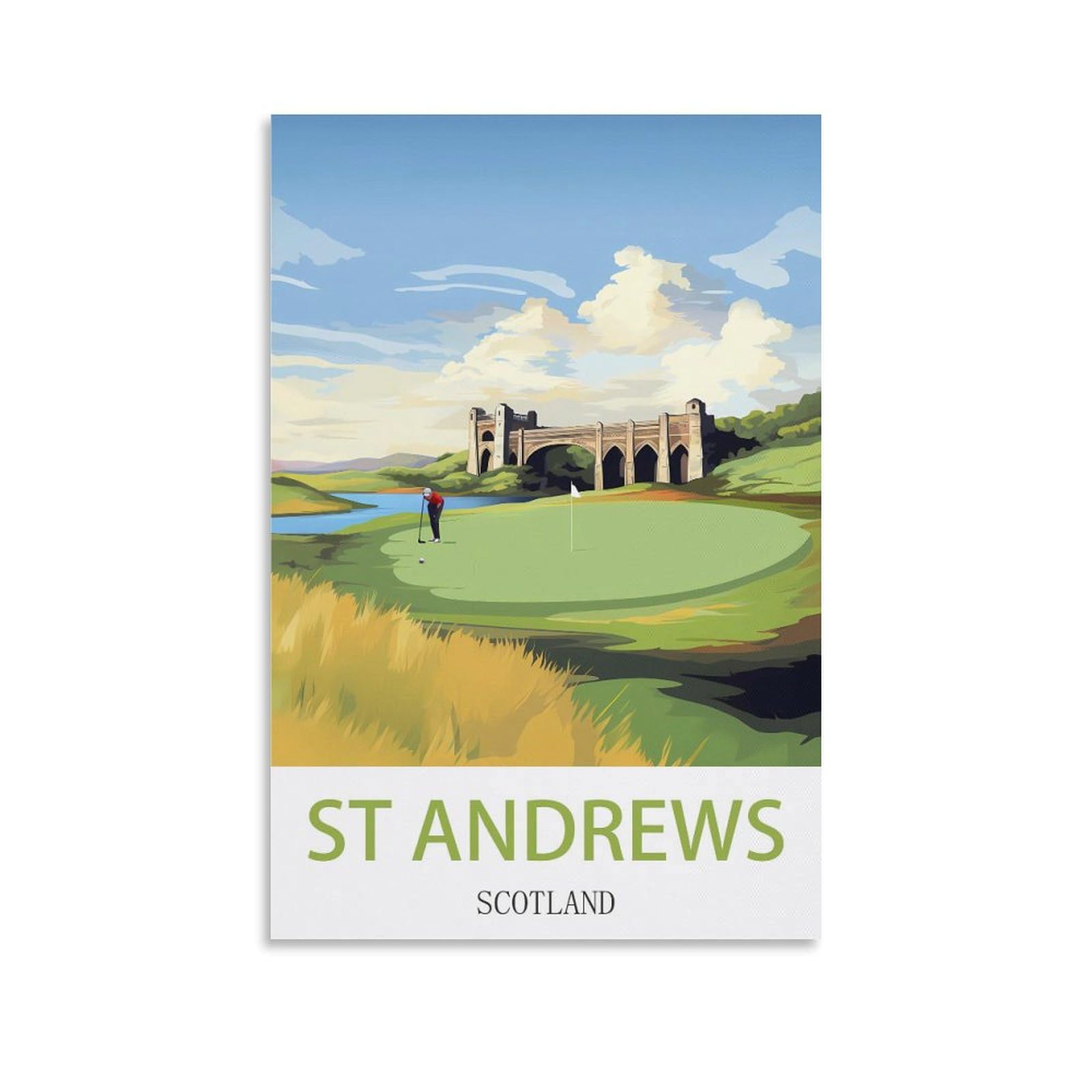 Ezmlfa A068 Diy Paint By Numbers Adult Landscape St Andrews Scotland Golf Diy Oil Painting Kits Paint By Numbers Drawing On Canvas Art Home Decor Gifts 40X50cm