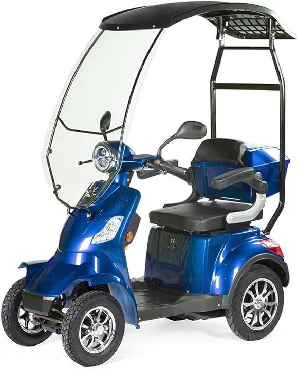 Veleco scooter blu per disabili e anziani con tetto a 4 ruote ?cl-30zr-60