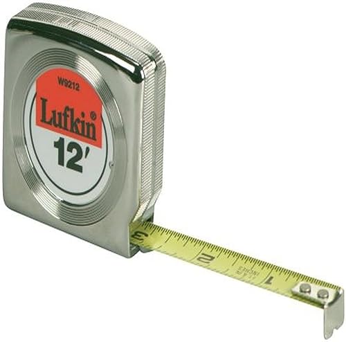 Lufkin W9312D Mezurall Engineers Power Return Tape 34 pulgadas de ancho x 12 pies cromado