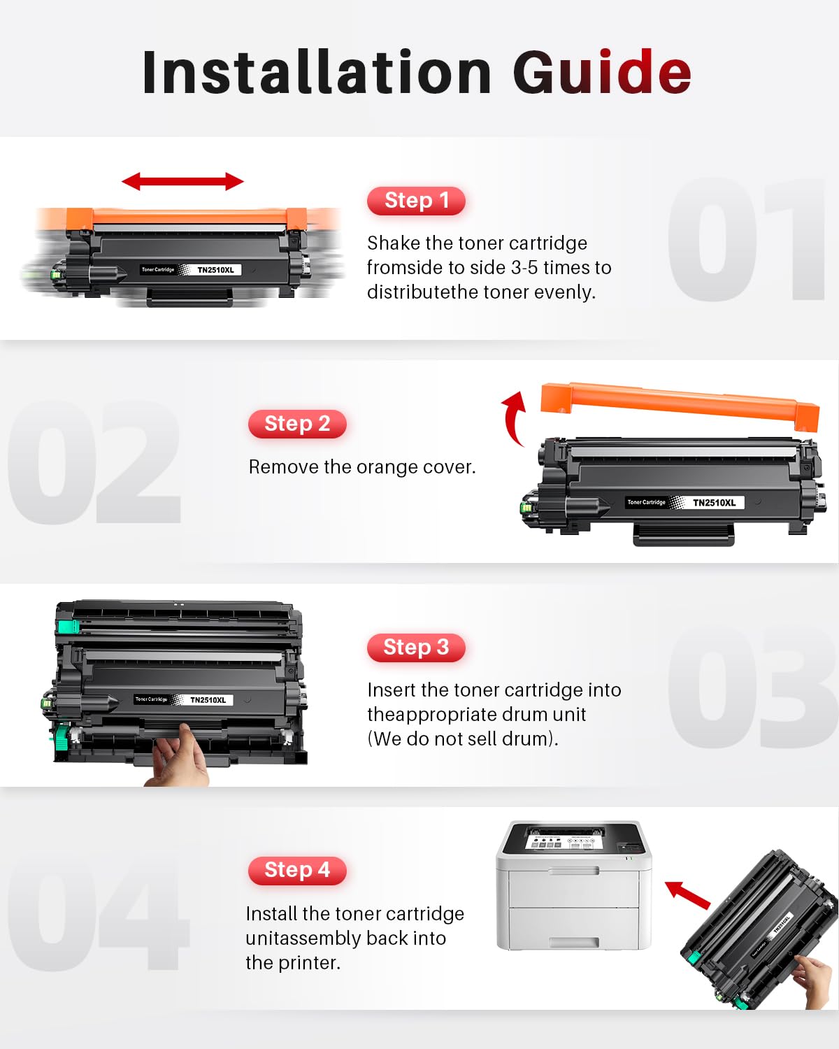 Halloya TN2510XL TN2510 Toner TN-2510 XL compatibile con Brother TN2510XL per Brother MFC-L2835DW Toner MFC-L2827DW MFC-L2800DW DCP-L2660DW DCP-L2620DW DCP-L2627DW MFC-L2860DW L2835DW (2 Nero)