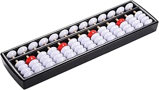 Plastic Abacus Soroban 13 Column Math Professional Abacus Chinese Japanese Calculator Counting with Reset Button, 9.4" ×2.7"×0.7"
